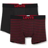 Levi's Herenboxershort ondergoed (set van 2), rood/zwart., M