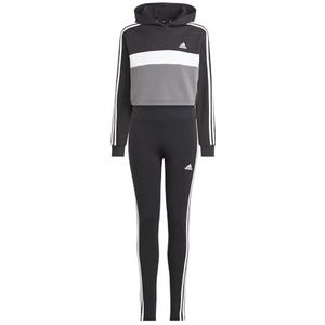 adidas, 3-Stripes Tiberio, jumpsuit, Top: Zwart/Wit/Wit Onderkant: Zwart/Wit, 1112, Meisje