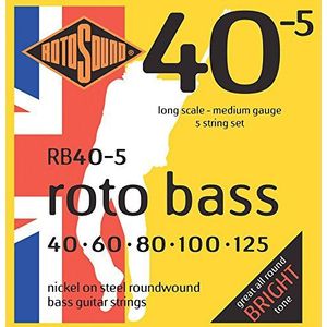 Rotosound snaren voor E-bas ROTO NICKEL 5-snaren RB40-5 Nikkel Medium 40-125