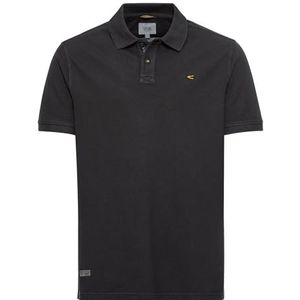 camel active Poloshirt met korte mouwen voor heren, regular fit, van puur katoen, zwart, S