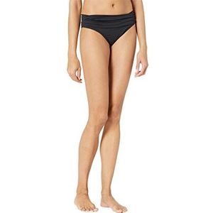 La Blanca Women's Standard Island Goddess Shirred Band Hipster Bikini Swimsuit Bottom, Black, 4