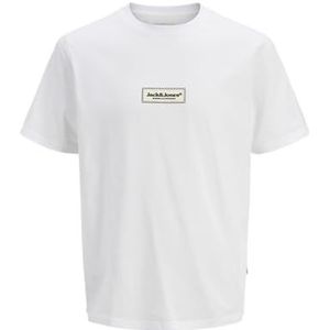 Jack & Jones Jorsplit Fakestitch Branding Tee Ss Cn, wit (bright white), XXL