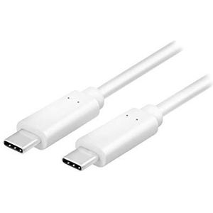 LogiLink CU0130 aansluitkabel, USB 3.2 Type-C (Gen2) voor opladen (HighSpeed Charging) en synchroniseren, wit, 0,5 m