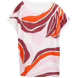 TOM TAILOR Dames T-shirt met patroon, 10315 - Whisper White, XL