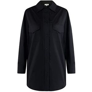 caspio Lange hemdblouse voor dames 25325598-CA06, zwart, XL, zwart, XL