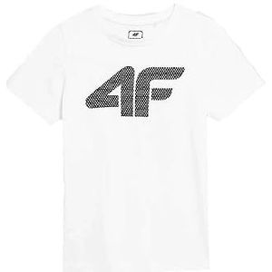 4F JUNIOR T-shirt voor jongens, wit, 122 cm