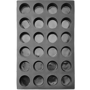 HENDI Muffinvorm, voor 24 muffins, ø70x(H)40mm, anti-aanbaklaag, temperatuurbestendig van -30°C tot 230°C, muffinpan, muffin bakvorm, 570x375x(H)40mm, siliconen