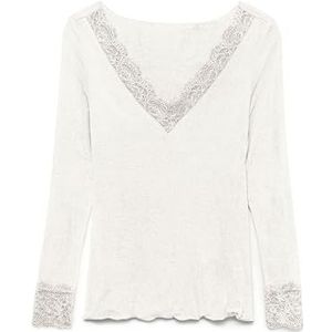 Vmskye - Top - V-Hals - Lange Mouwen - Kanten Detail - Slim Fit