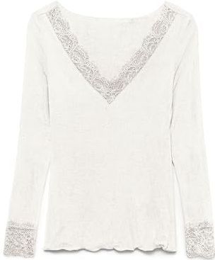 Vmskye - Top - V-Hals - Lange Mouwen - Kanten Detail - Slim Fit