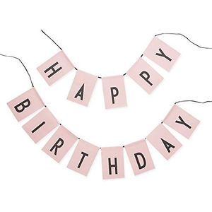 Design Letters 20202002GREEN Happy Birthday/Surprise Party Omkeerbare Bunting - Herbruikbaar (Roze)