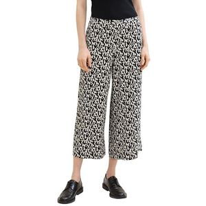 TOM TAILOR Damesbroek met losse pasvorm, 32148 - Zwart Small Abstract Design, 34W x 26L