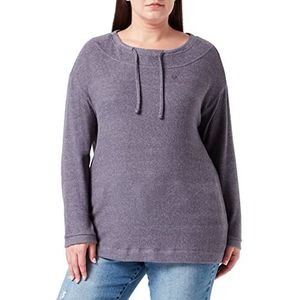 TOM TAILOR Dames Plusize sweatshirt met trekkoord 1034679, 30279 - Evident Anthracite Melange, 50