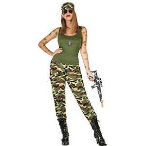 ATOSA 54131 Costume Soldier M-L, dames, camouflage/olijf