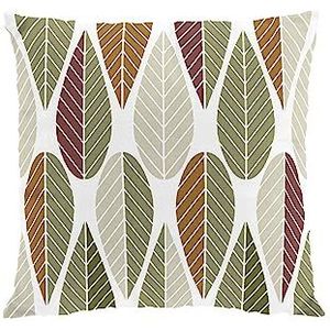 Arvidssons Textil Blader groen-roest kussensloop 47x47 cm