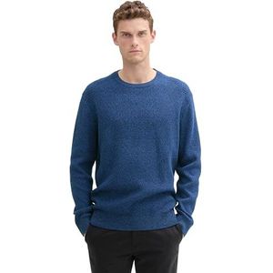 TOM TAILOR heren trui, 36918 - Navy Blue Structuur Twotone, XXL