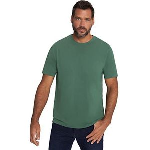 JP 1880 Heren grote maten grote maten Menswear L-8XL T-shirt, basic, ronde hals, gekamd katoen, tot 8XL 702558, troebel groen, 3XL