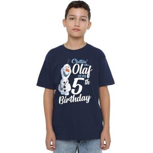 Frozen Chillin Like Olaf 5e verjaardag unisex kinderen T-shirt, marineblauw, 7-8 jaar, marineblauw, 7-8 jaar