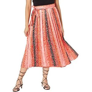 Little Mistress Dames Linda Streep Satijn Plooi Wrap Midaxi Rok, Maat 10 UK, Veelkleurig