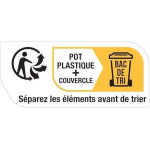 Etiketsticker Info-tri – pot van kunststof met deksel – plank met 66 stickers H 1,9 x L 4,3 cm
