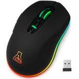 The G-Lab - Kult Krypton - Draadloze Gamingmuis - Zwart - 6400 DPI, Bluetooth & 2,4 GHz, RGB, 7 Toetsen