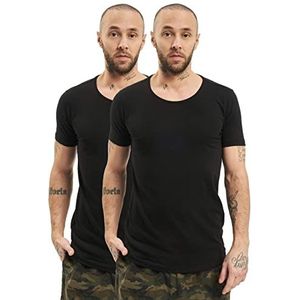 Petrol Industries - T-shirt - 2-pack basic ronde hals T-shirt - T-shirt voor heren - ronde hals, zwart, L