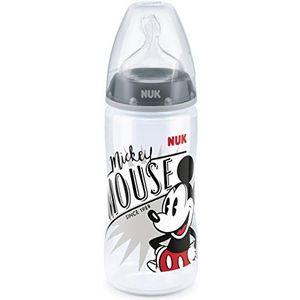 NUK Disney First Choice+ Baby Bottle, 6-18 Months, Silicone Teat, Anti-Colic Vent, BPA-Free, 300 ml, Mickey Mouse