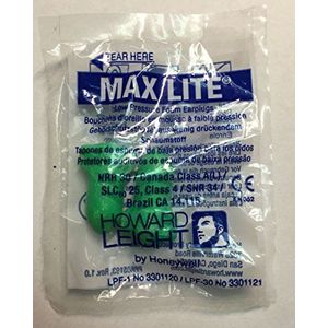 Howard Leigt Max Lite, 10 paar, per paar verpakt, groen, SNR 34 dB, gehoorbescherming, oordopjes, gehoorbescherming, oordopjes