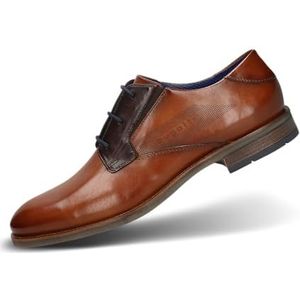 bugatti - AJY - Veterschoen - Roestbruin / Zwart - Leer