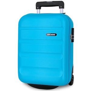 Roll Road Flex cabinekoffer, blauw, 31 x 40 x 20 cm, stijf, ABS, zijcijferslot, 33 l, 2,46 kg, 4 dubbele wielen, bagage, handbagage, onder de stoel, Blauw, Eén maat, cabine koffer