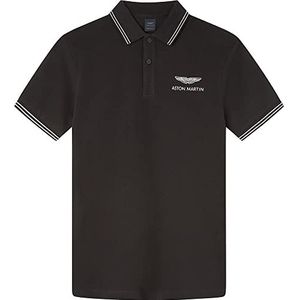 Hackett London Heren AMR Tipped Polo Shirt, Zwart, XS