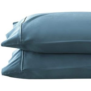 Brielle Home Tencel Lyocell Satijn Kussensloop Set, Blauwgroen, Standaard