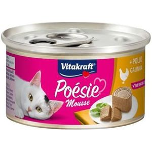 Vitakraft Poésie Mousse, fijne en delicate mousse voor je kat, kip, 85 g
