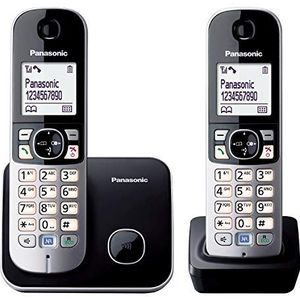 Panasonic Kx-Tg6812Gb DECT Draadloze Telefoon, 4,6 Cm/1,8 Inch, Grafische Display, Zwart