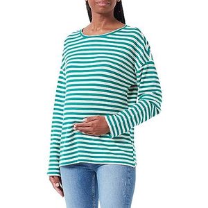 MAMALICIOUS Dames Mlsilly Ls JRS Top met lange mouwen, Mint/Stripes: sneeuwwit, S