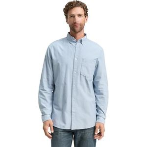 TOM TAILOR - Overhemd - Lichtblauw - Regular Fit - Lange Mouw