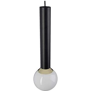 Homemania hanglamp, metaal, glas, zwart, goud, wit
