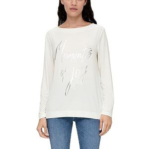 s.Oliver T-shirt voor dames, lange mouwen, wit, maat 46, wit, 46