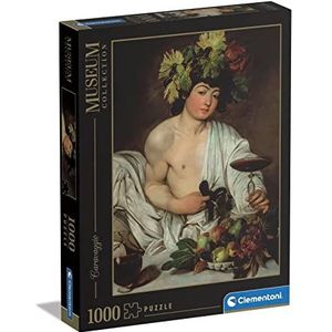 Clementoni - Museum Collection-Caravaggio, Bacchus-1000 stuks voor volwassenen, kunst, puzzelschilderijen, beroemde schilderijen, Made in Italy, meerkleurig, 39765