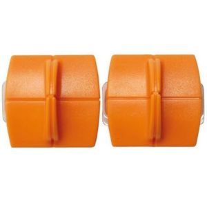 Fiskars Reservesnijmessen, snij-inzetstukken voor papiersnijders, 2 stuks, voor rechte sneden, High Profile Triple Track Titanium, oranje, 1004677