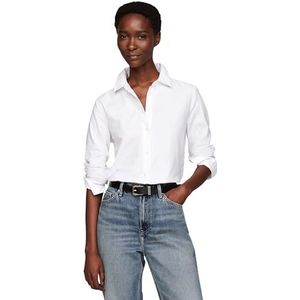 Tommy Hilfiger Dameshemd Oxford Cotton Regular Shirt van katoen, wit (Th Optic White), 38
