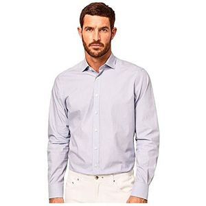 Hackett London Heren Fine Twill Sml Check Button Down Shirt, blauw, M