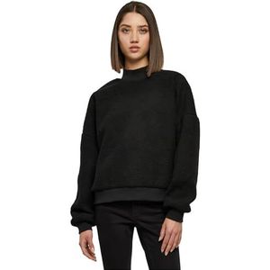 Urban Classics Dames Sweatshirt Dames Sherpa Crewneck Black M, zwart, M