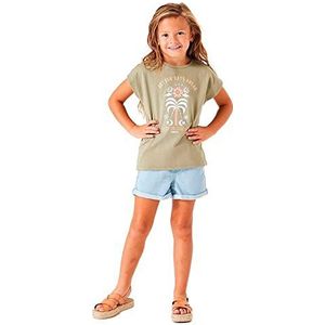 Garcia Kids Meisjes-T-shirt met korte mouwen, gewassen leger, 92/98, Washed Army, 92 cm