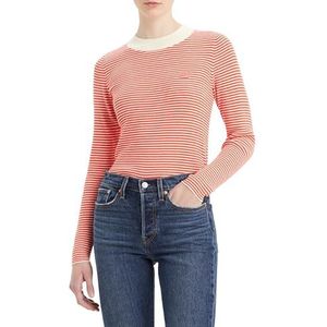 Levi's - Gebreide Trui - Vanilla Stripe Flame - Met Batwing-logo - Ronde Hals