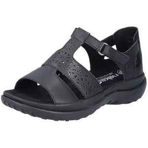 Rieker - 64865 - Damessandalen - Zwart - Echt Leer - Zachte Binnenzool