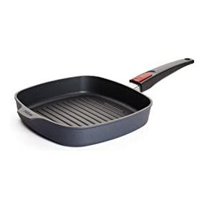 Woll Gietijzeren steakpan - vierkant, afneembare steel, inductie, zwart, 28 x 28 cm
