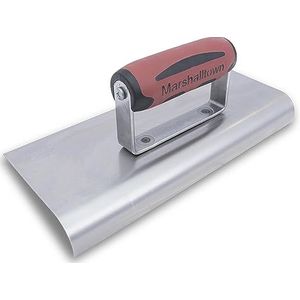 Marshalltown kantenspaan van roestvrij staal met Durasoft handvat, voor het afronden van het beton, radius: 19 mm, lip 25 mm, grootte van de spaan: 254x102 mm