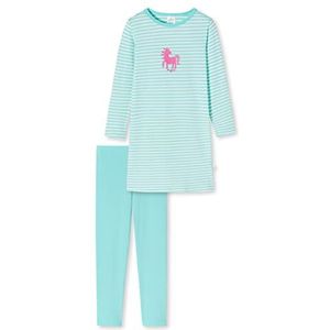 Schiesser Meisjespyjama lange pyjamaset, turquoise, 140 cm