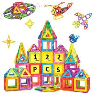 Jokooan Magnetische Bouwblokken 122 pcs, Magnetisch Speelgoed Kinderen Magnetische Bouwstenen Montessori Bouwset Educatieve Games voor Kinderen 4 jaar +