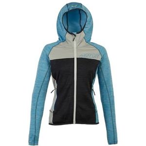 Ande W31049-U580 QUALIDO Lady Full Zip Shirt met lange mouwen Dames Antraciet/Blauw Atoll Maat S